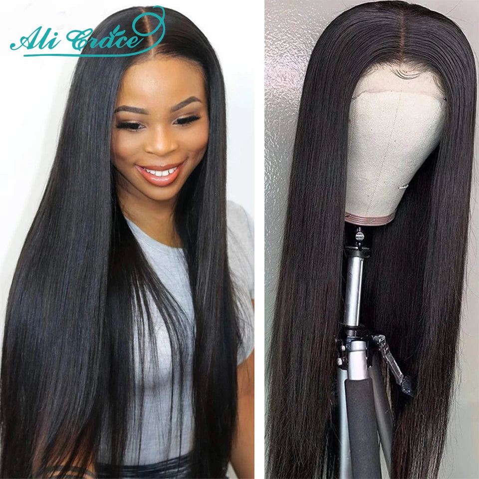 Ali Grace T Part Lace Wig 13x5x1 Straight Lace Part Human Hair Wigs Brazilian Straight Front Wigs for Women Middle Part Wigs
