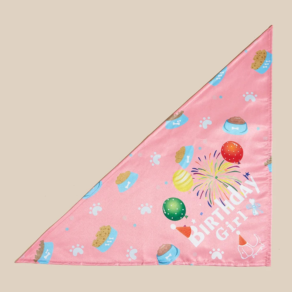 Tanpopo Hot Sale Bibs Scarf Polyester Dog Bandana Custom Wholesale Pet Birthday Party Cosplay Supplies Lovely Print Decoration