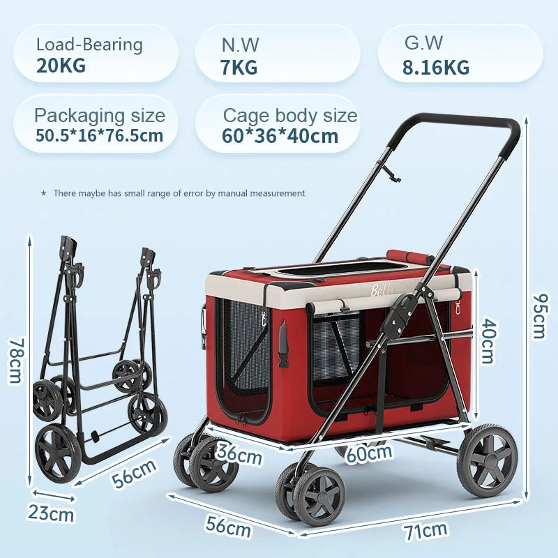 (Ready to Ship) Cheap Wholesale Manufacture Pet Stroller Detachable Carrier Multipurpose Dog Stroller with Private Space