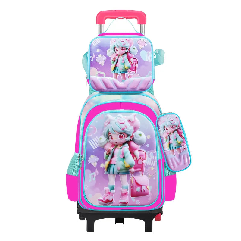 3D Cartoon Children 16 Inch 3PCS School  Bags Set Kids School Backpack  With Pencil Case and Lunch Container for Boy Girl