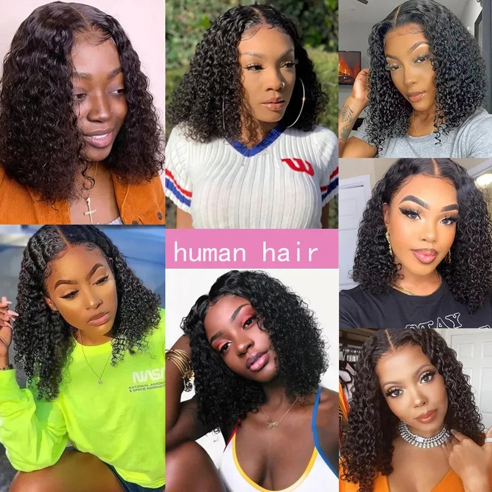 Wholesale Kinky Curly Short Bob Wigs Human Hair 13X4 Hd Human Hair Lace Front Wigs Glueless Hd Lace Frontal Wigs for Black Women