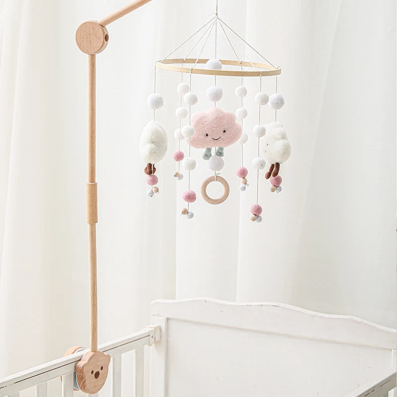 Newborn Baby Rattles Toys 0-12 Months Soft Felt Whale Bed Bell Infant Mobile Crib Hanging Musical Carousel Toy Boys Girls Gift
