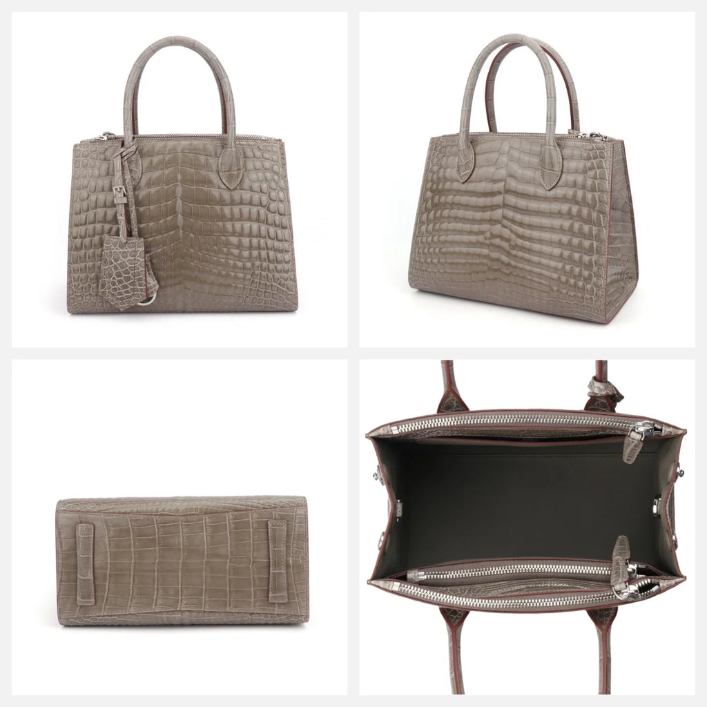2024 Designer Classic Genuine Alligator Crocodile Leather Woman Handbags Famous Brands Crossbody Tote Hand Bags for Women