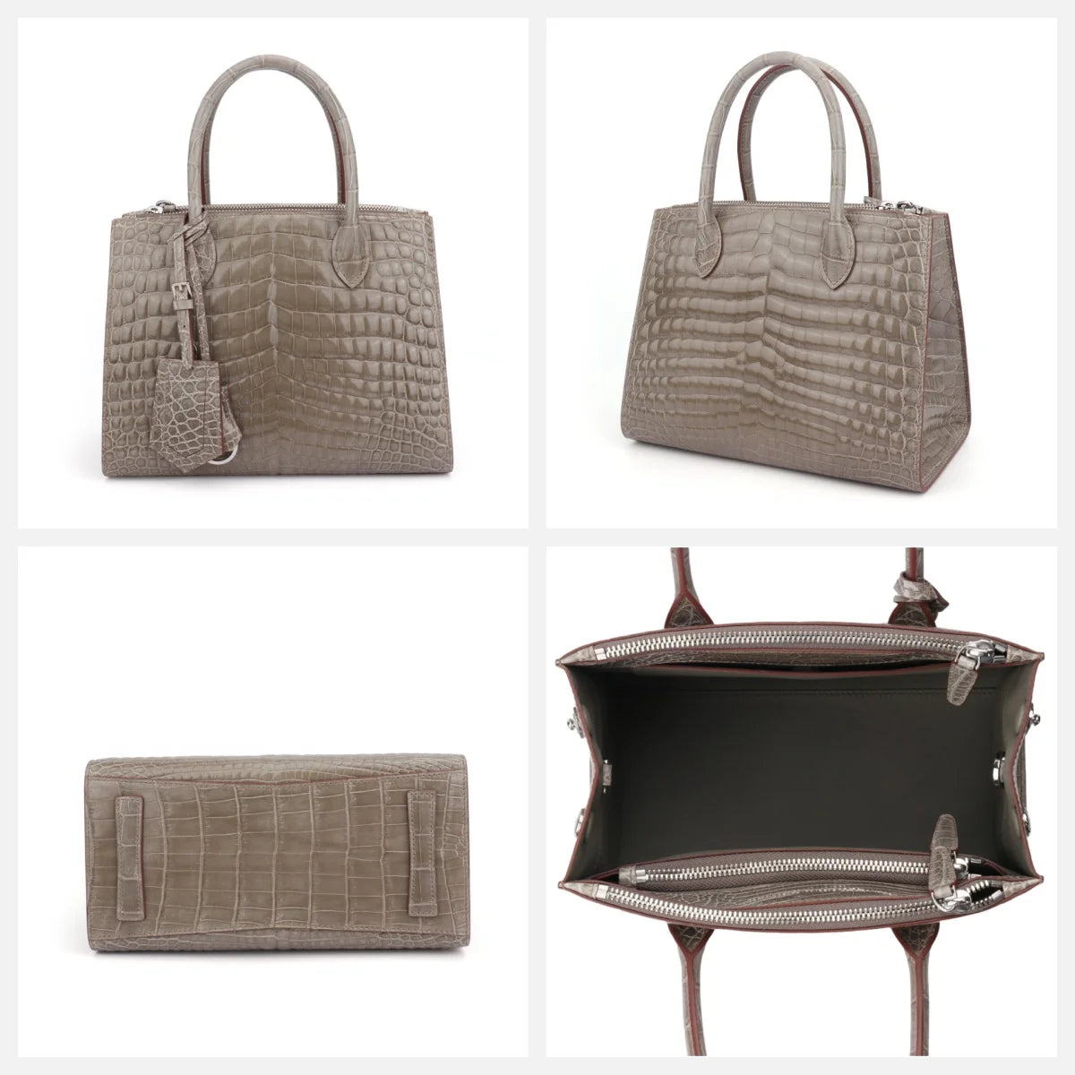 2024 Designer Classic Genuine Alligator Crocodile Leather Woman Handbags Famous Brands Crossbody Tote Hand Bags for Women