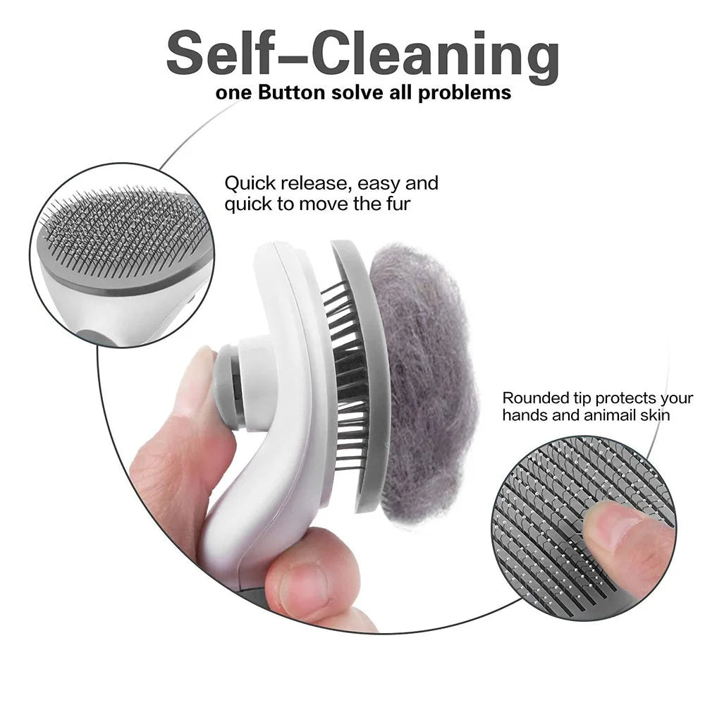 Manufacturer Wholesale Stainless Steel Cat & Dog Comb Pet Grooming Beauty Slicker Brush Dematting Brush for Hair Removal