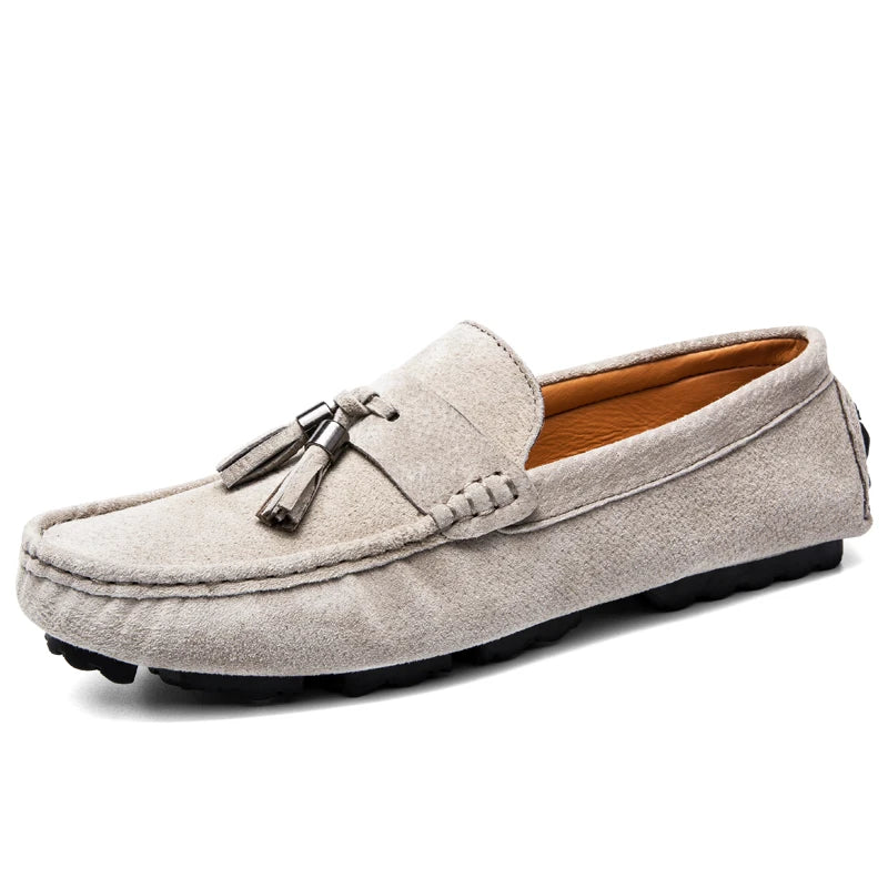 Men's Loafers Driving Shoes Moccasin Gommino Penny Loafer Flats Faux Suede Nubuck Leather Low-top Slip on Pull on Tassels Fringe