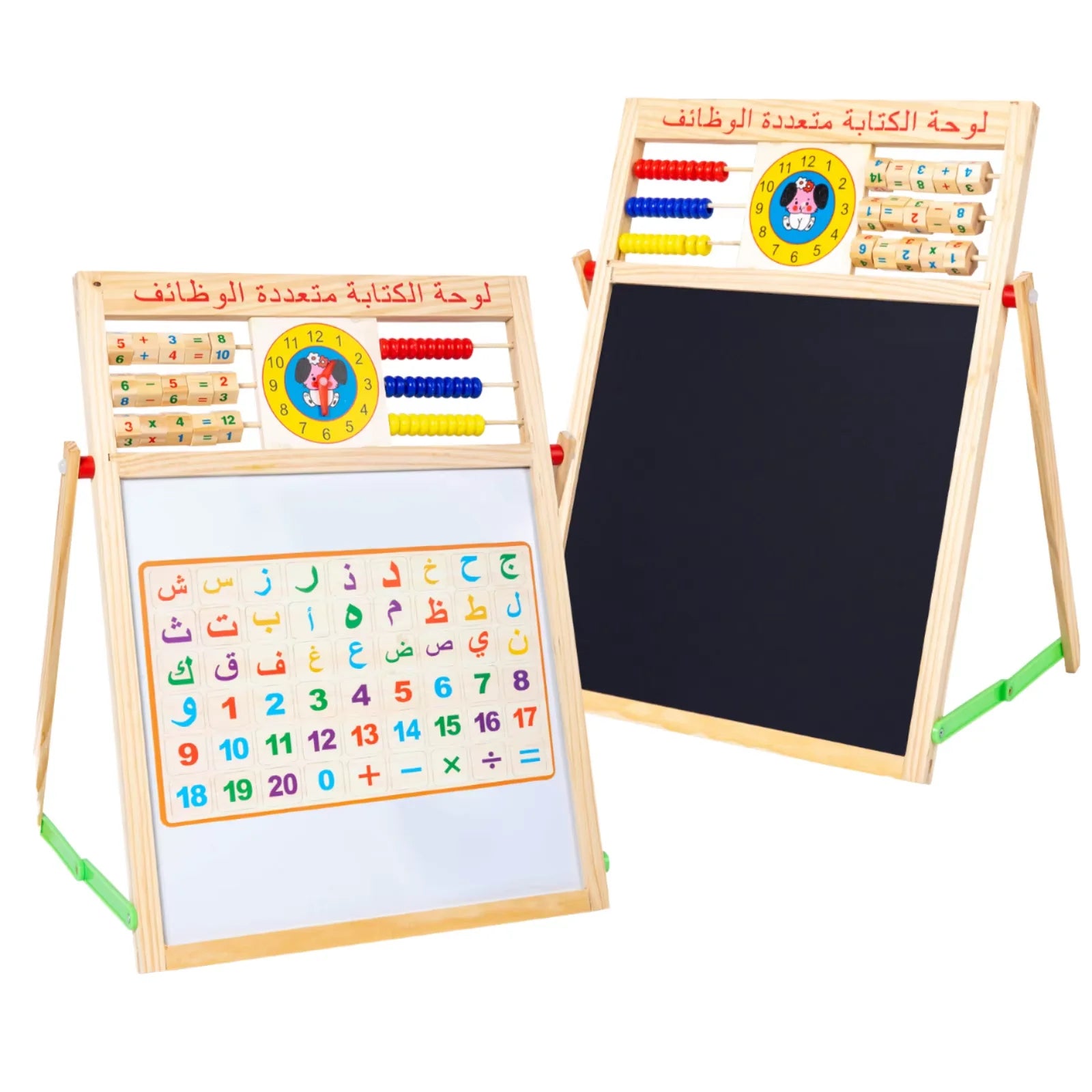 Korean Style Multifunctional Double-Sided Wooden Alphanumeric Sketchpad Early Education Puzzle Drawing Board Chalkboard for Kids