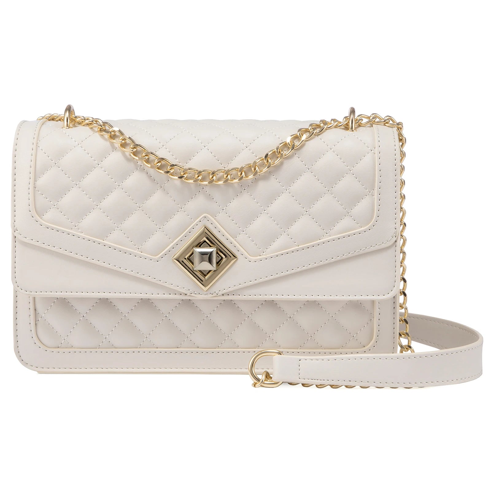 LOVEVOOK 2023 Leather Quilted Sling Shoulder Bag With Chain Trendy Clutch Ladies Evening Purse Luxury Crossbody Bags for Women