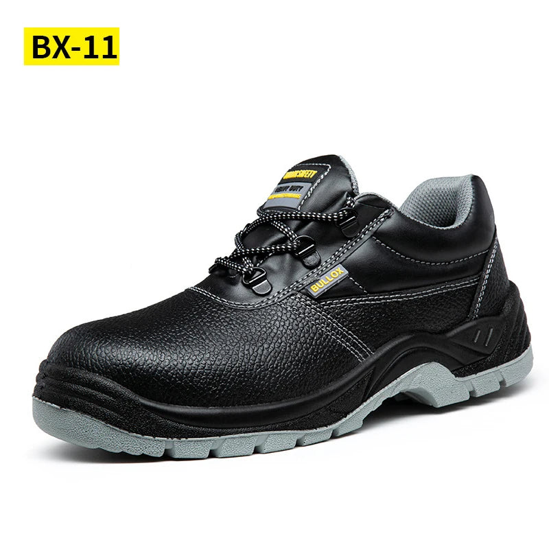 Industrial Safety Steel Toe Mid Cut Leather Work Boots for Men Winter