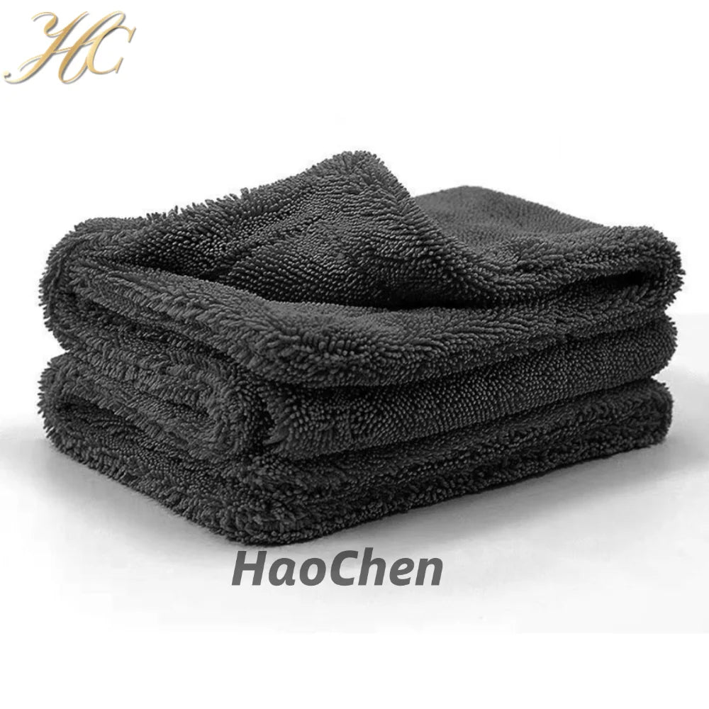 1200 GSM Microfiber Auto-Drying Towel Customizable Size Bulk Car Wash Detailing Accessories Woven for Cleaning Wholesale Ready
