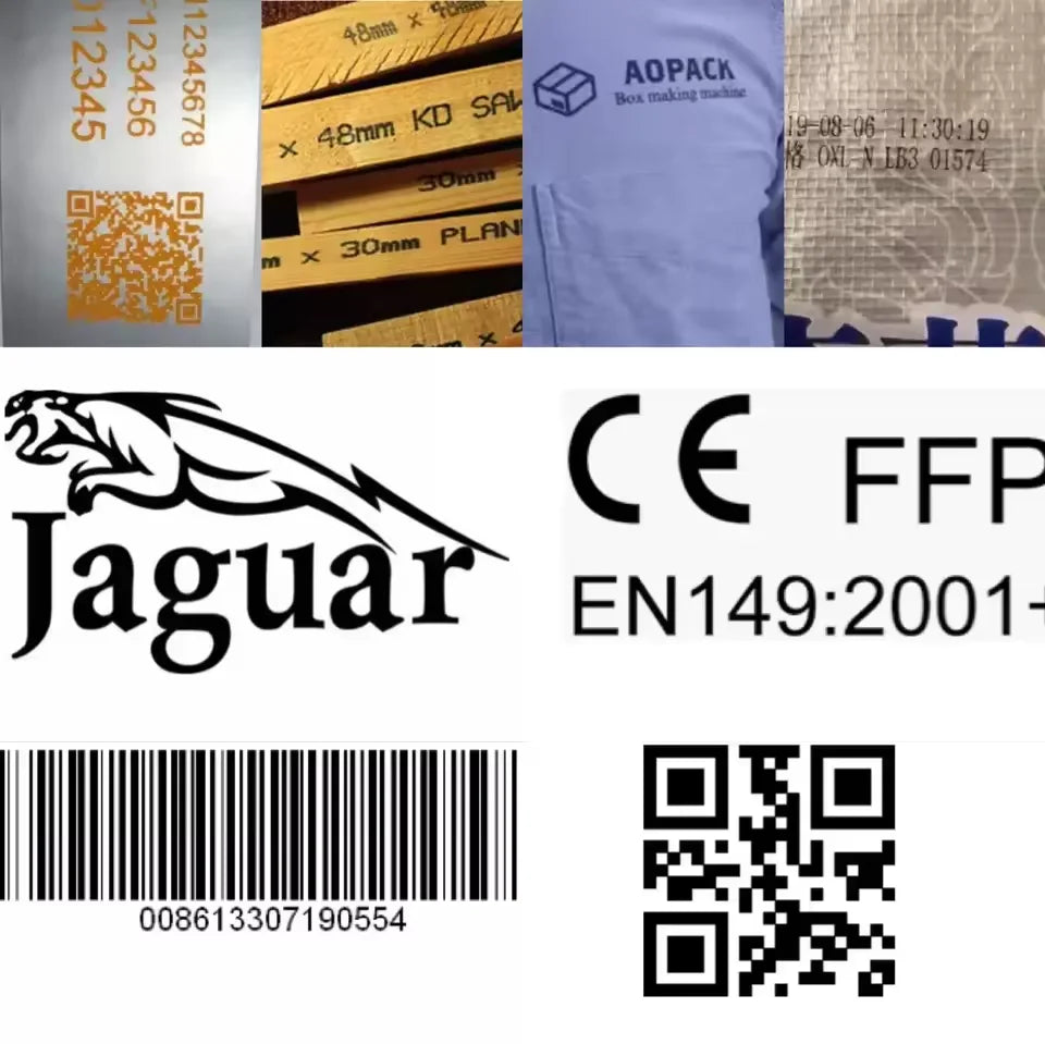 YAOMATEC  English 12.7MM Portable Handheld Printer Logo Qr Bar Code Date Number Inkjet Printer for Carton Bags Bottles Paper