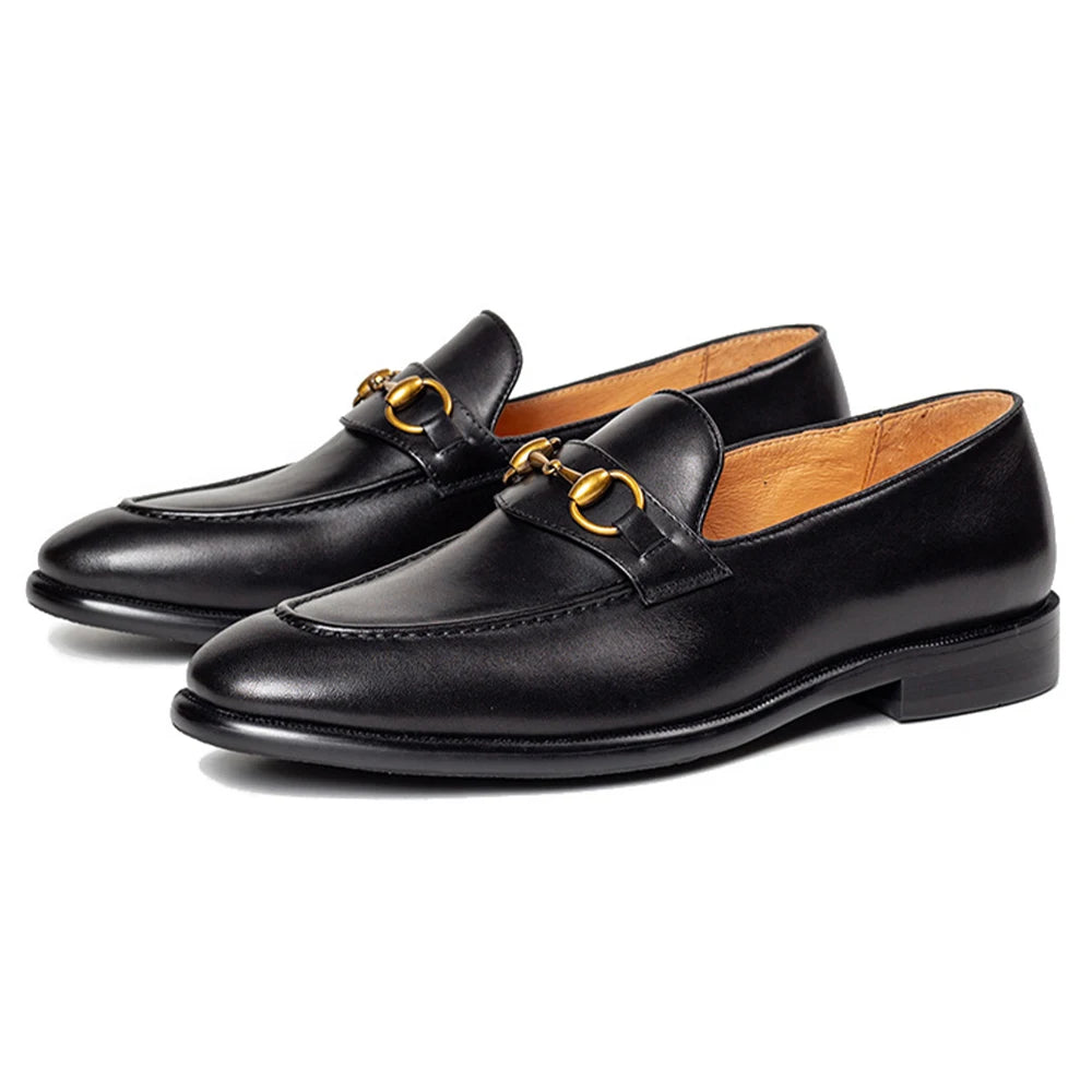 Fashion Design Comfortable Wearing-Resist Leather Flats Best Selling Products Full Cowhide Loafer Shoes for Men Free Custom Logo