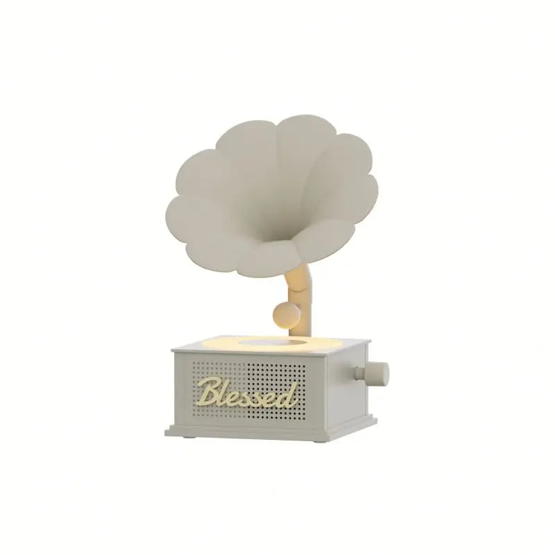 Lucky Gramophone for Speaker Atmosphere Night Light White Noise Audio High Sound Quality Retro Turntable Plastic Material