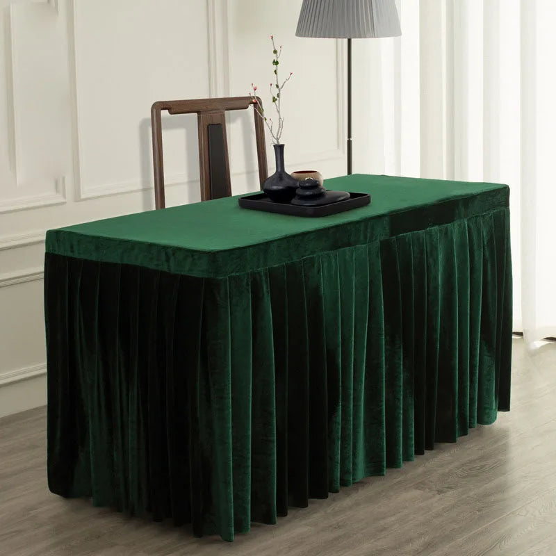 Mantel De Terciopelo Conference Decor 100% Polyester Custom Size Welcome Plain Color Solid Design Velvet Tablecover Table Cloth