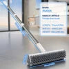 For Plastic Handle Toilet Cleaning Brush V-Shaped Double-Sided Nylon Fabric Brush Head Extension Rod for Home Cleaning