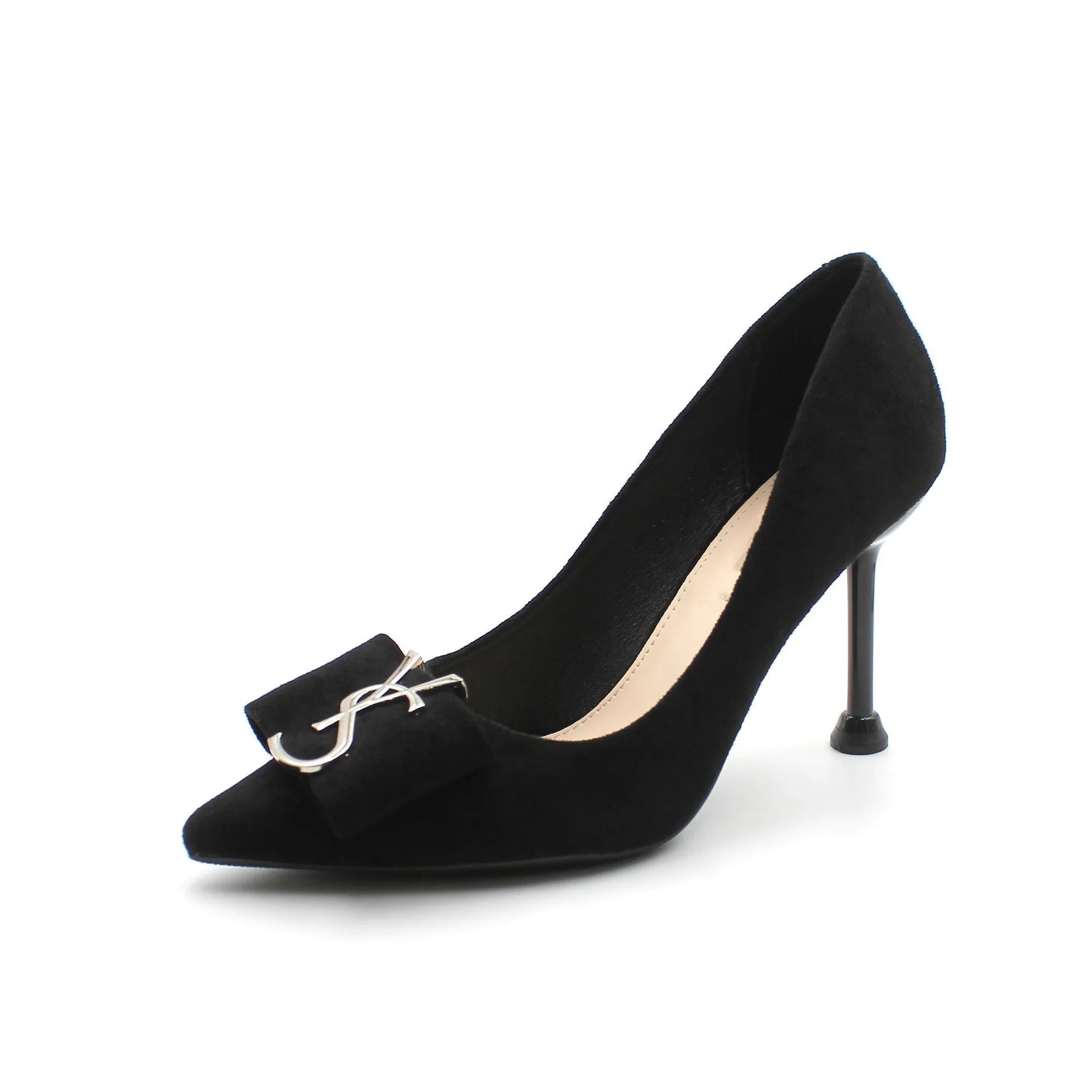 Soft Leather Small-heeled High-heeled Shoes Women's New Spring All-match Shallow Pointed Toe Medium-heeled Stiletto Shoes