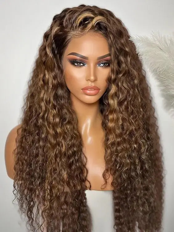 Highlight P/427 Ombre Human Hair Wig 13x6 Hd Lace Frontal Wigs Deep Wave Curly Lace Front Wig Pre Plucked With Baby Hair