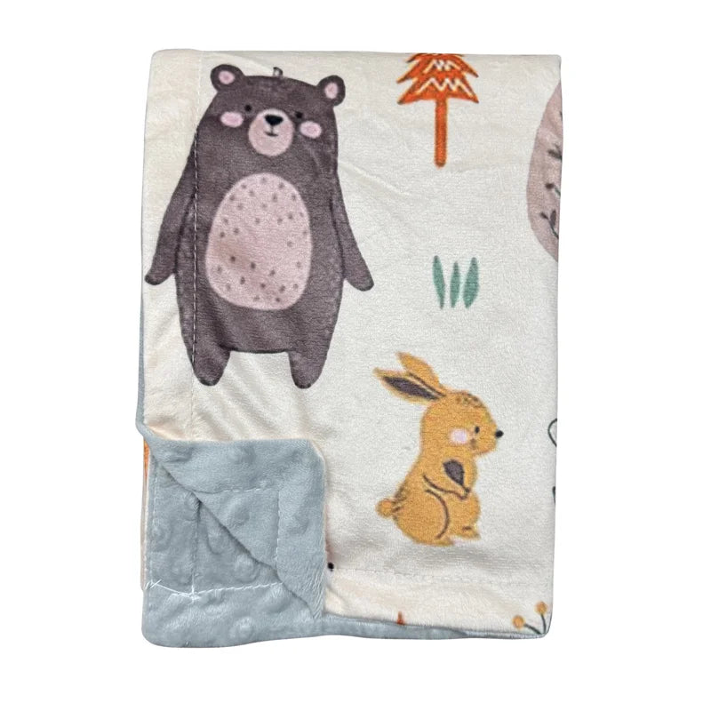 CPC Certification 30x40 Custom Graphics rainbow Blanket Baby Dots Mink Receiving Blanket Swaddle Animal Minky Dot Baby Blanket