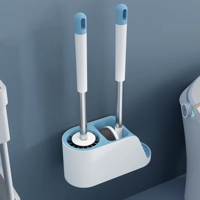 Hot Sale Household Wall Mounted Toilet Cleaning Brushes and Plunger Set No-drilling  for Bathroom
