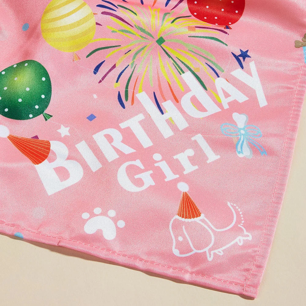 Tanpopo Hot Sale Bibs Scarf Polyester Dog Bandana Custom Wholesale Pet Birthday Party Cosplay Supplies Lovely Print Decoration