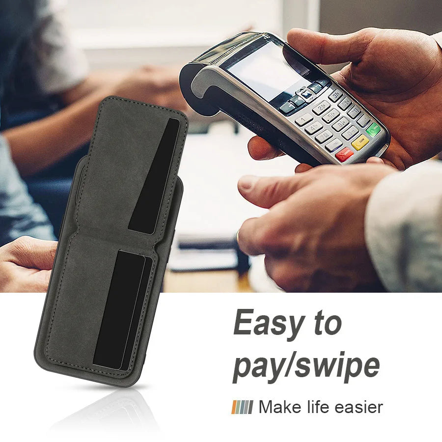 Business Fashion Anti-Fall TPU Material for 16Pro Max Case with Card Bag & Phone Grip 5 Colors Fy Brand