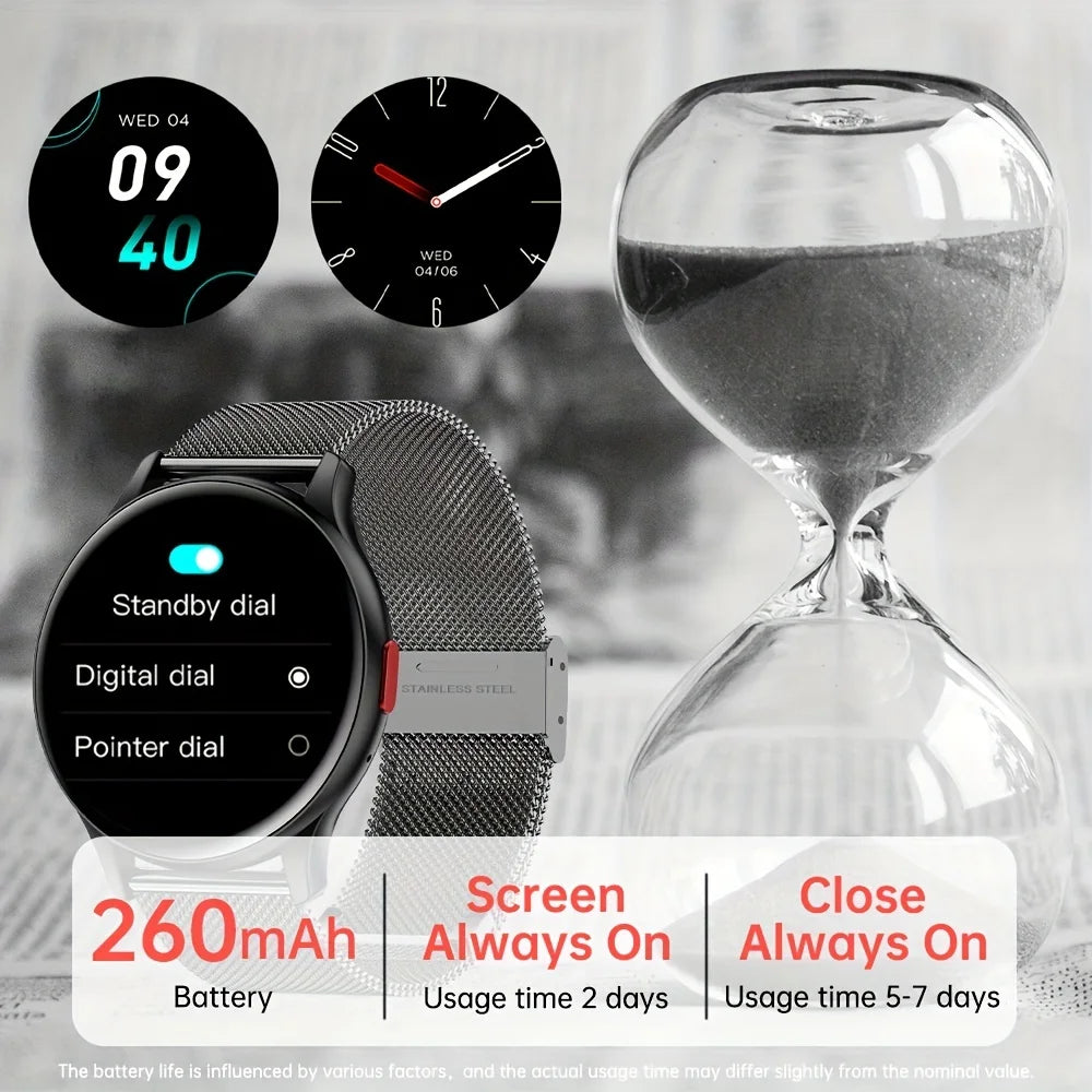 Men's Smartwatch with Call Function,1. 43''Large HD AMOLED Screen,100+Sports Modes, DIY Watch Face, Fitness Tracker,USB Charging