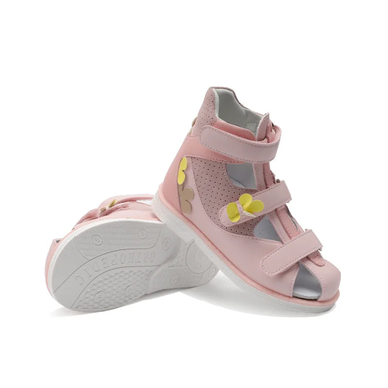 Princepard Pink Fashion Girls Thomas Sole Orthopedic Arch Support Sandals for Flatfoot & Clubfoot Correction Summer Kids Shoes