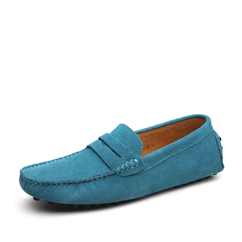 Men Casual Shoes Fashion Pea Shoes Handmade Suede Genuine Leather  Loafers Moccasins Slip on Men's Flats Driving Shoes Big Size