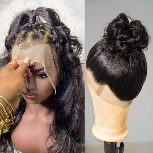 13x6 Raw Indian Lace Frontal Wig,Raw Glueless HD Full Lace Front Wigs,Straight Wave  Virgin Human Hair Wig