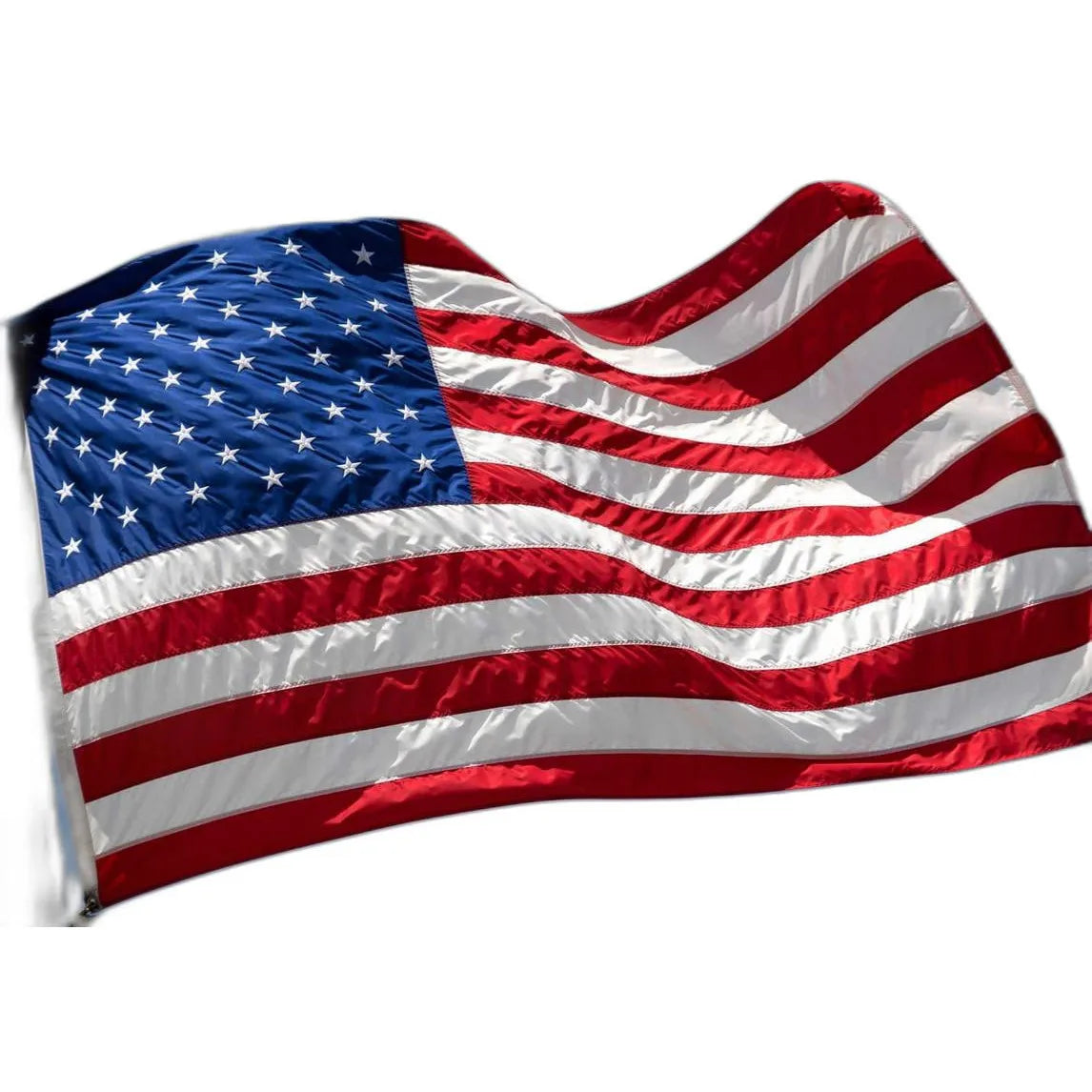 Set of Four American Flags HMS Embroidered Nylon Red White and Blue Display Accessories