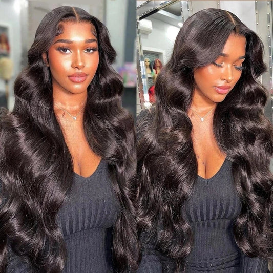 4x4 Lace Closure Wear and Go Body Wave Wigs Human Hair Lace Front 200% Density Ready to Go Blend Human Hair Wigs Wholesale
