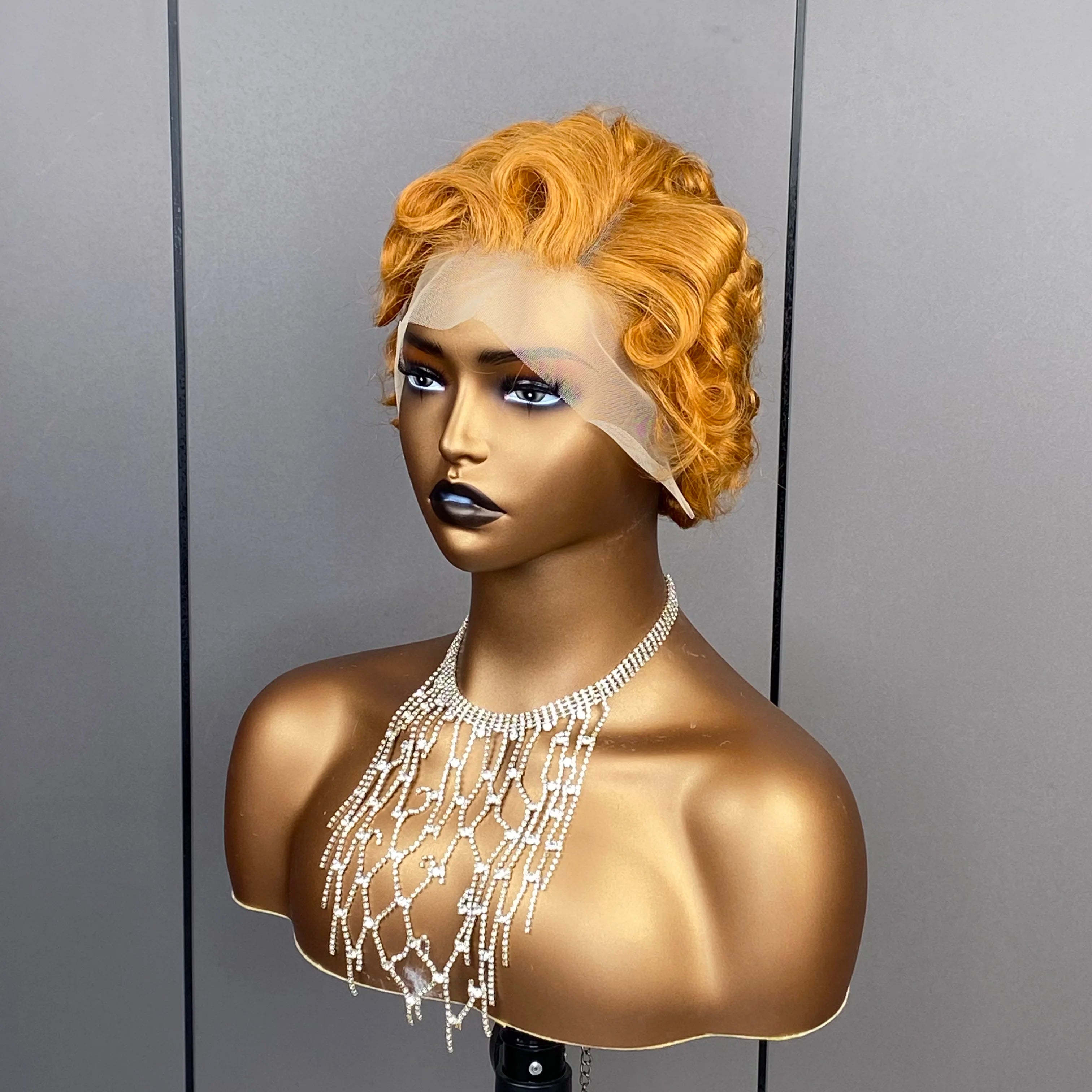 New Pixie Cut Short Curly Human Hair Wig 13x4 Lace Front Wigs Brazilian Bob  Preplucked Natural Hairline Full Frontal Wig