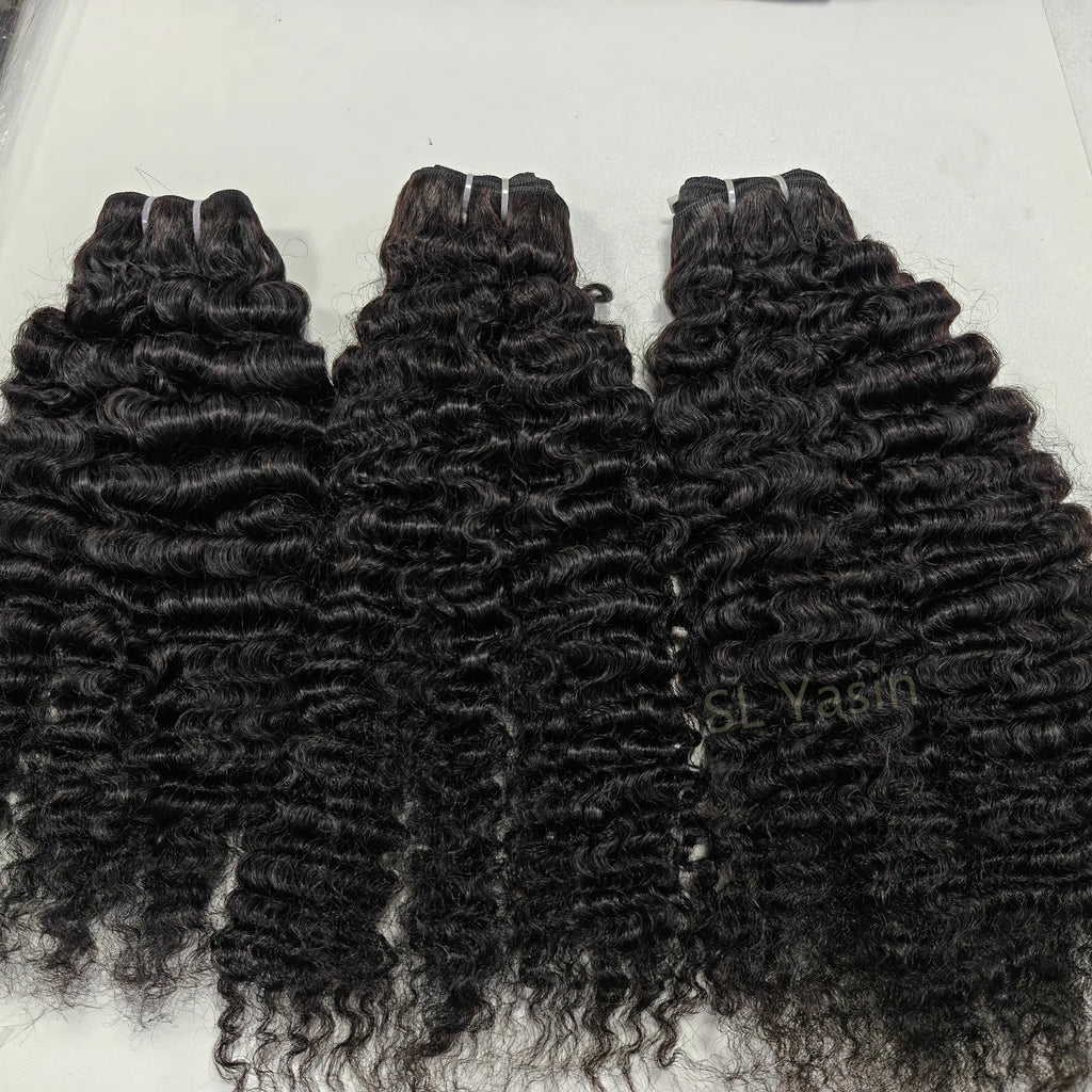 Wholesale Raw Human Hair Extension Cuticle Aligned Burmese Kinky Curly Hair Raw Natural Wavy Hair Bundles