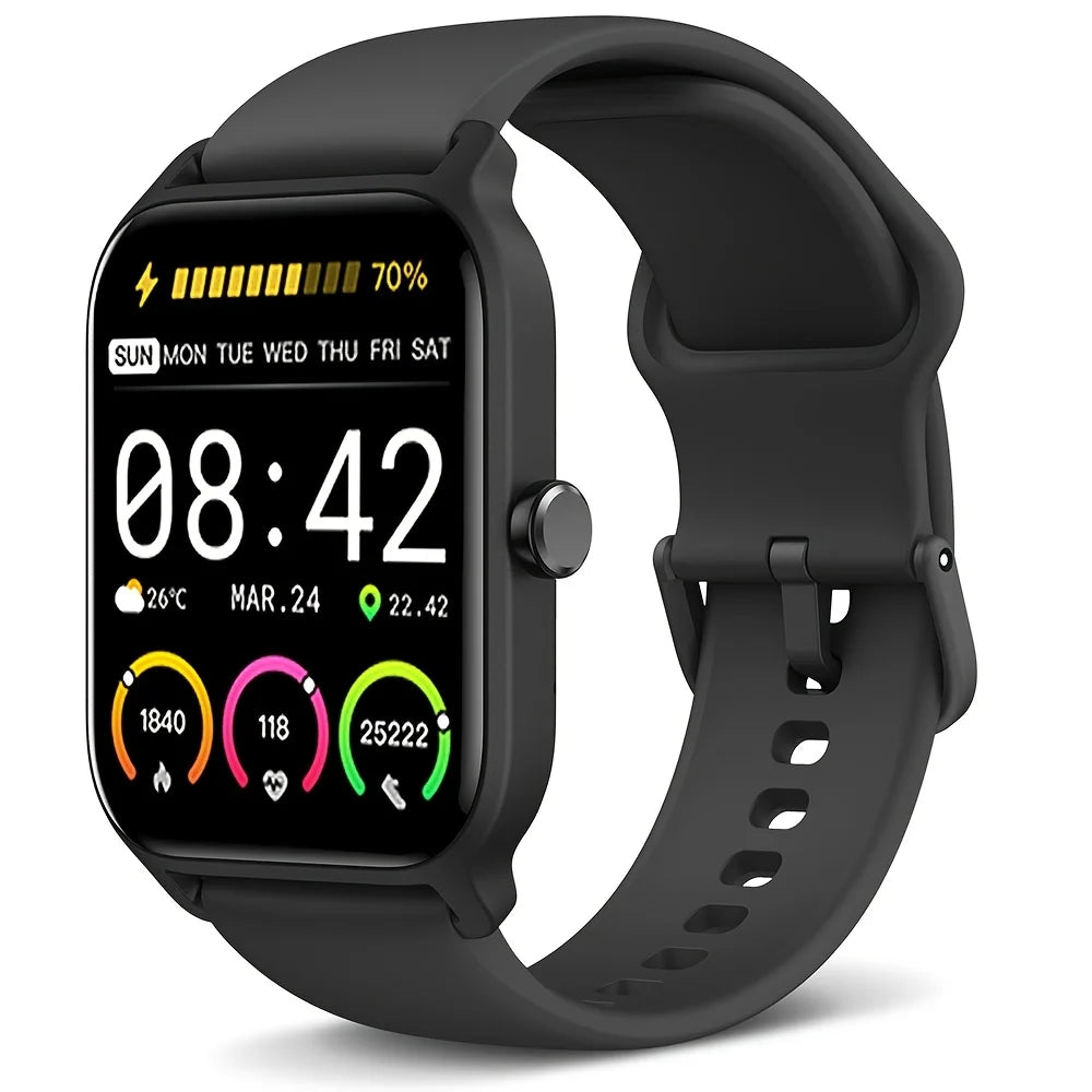 Smartwatch Gift for Men and Women, 1.8" HD Full Touch Screen, Make & Receive Calls, Message Notifications, 100+ Sports Modes