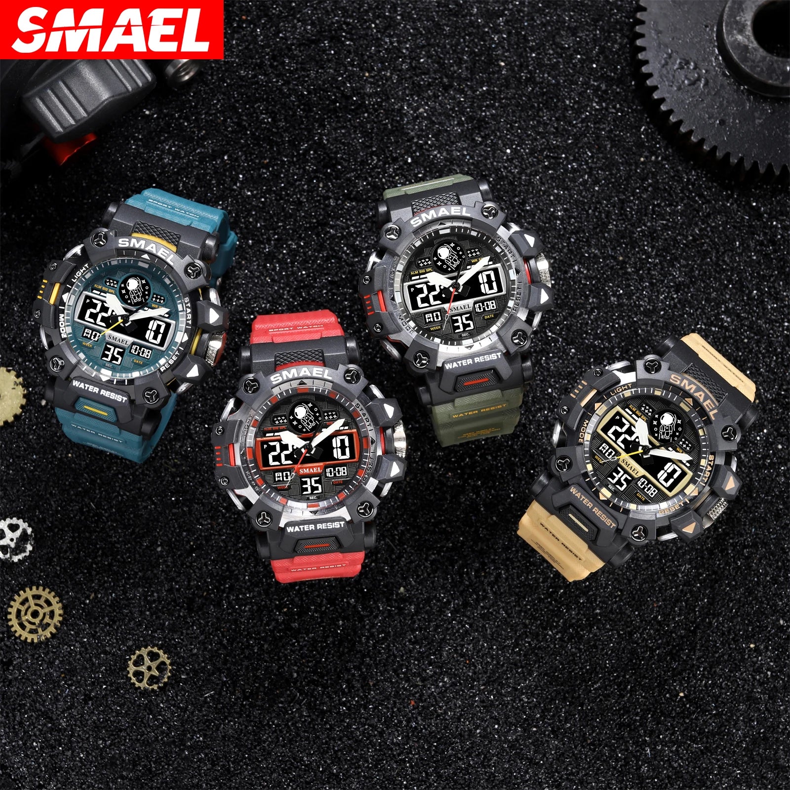 NEW Style SMAEL 8078 Electronic Watches Men's Student Watch Outdoor Sports Luminous Multi-function Quartz Digital Watch Relojes