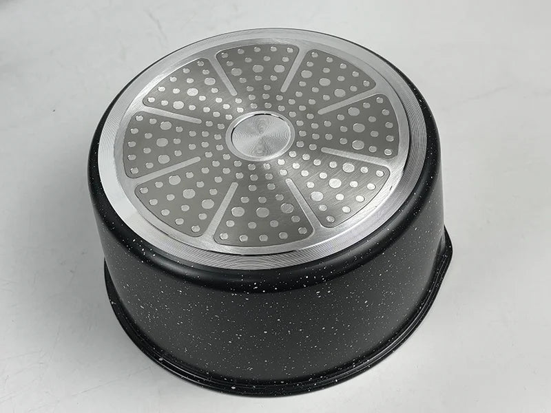 Hot Selling 15 Pcs Black Granite  Aluminum Cookware Set Detachable Handle Pans Pots Nonstick Coating