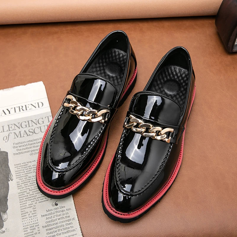 Size 47 48 Fashion Design Black Upper Casual Men Wedding Footwear Dress Shoes Loafers