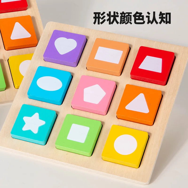 Educational Animal Shape Battle Game Montessori Cognitive Toys for Children Memory Toys Kids Early Learning Wooden Puzzle