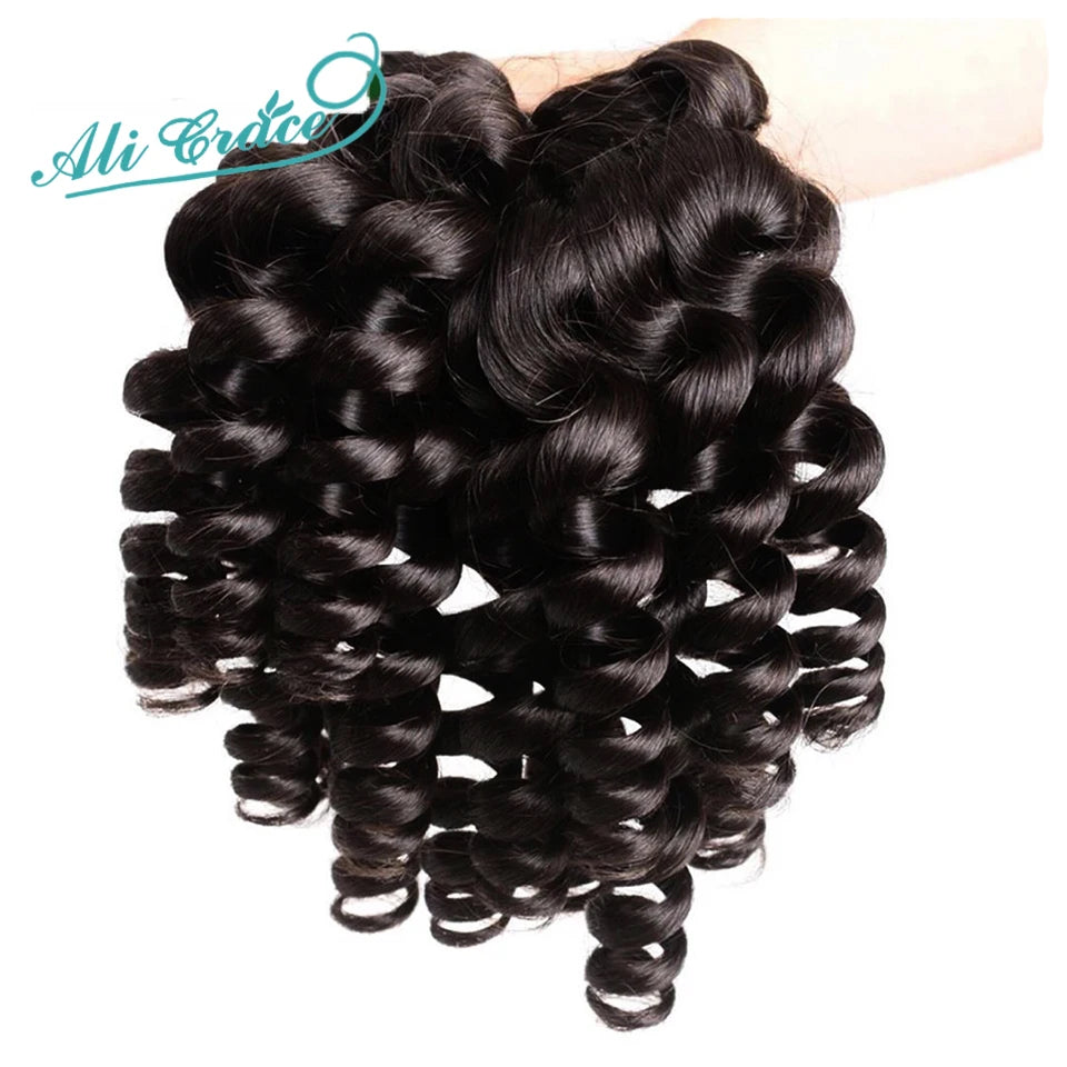 Ali Grace Hair Double Drawn Loose Wave Hair Full Ends Funmi Hair Hairstyle Funmi Hair Bundles 100% Human Hair Extensions