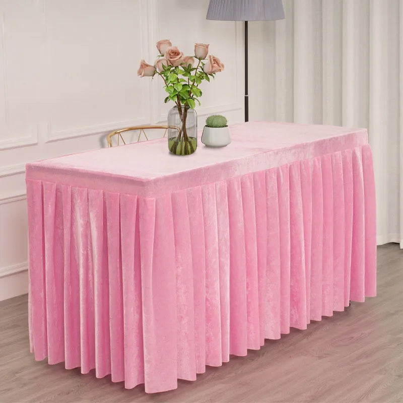 Mantel De Terciopelo Conference Decor 100% Polyester Custom Size Welcome Plain Color Solid Design Velvet Tablecover Table Cloth