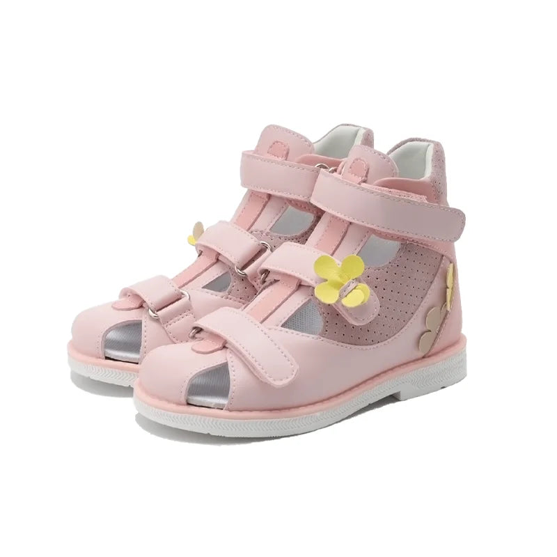 Princepard Pink Fashion Girls Thomas Sole Orthopedic Arch Support Sandals for Flatfoot & Clubfoot Correction Summer Kids Shoes