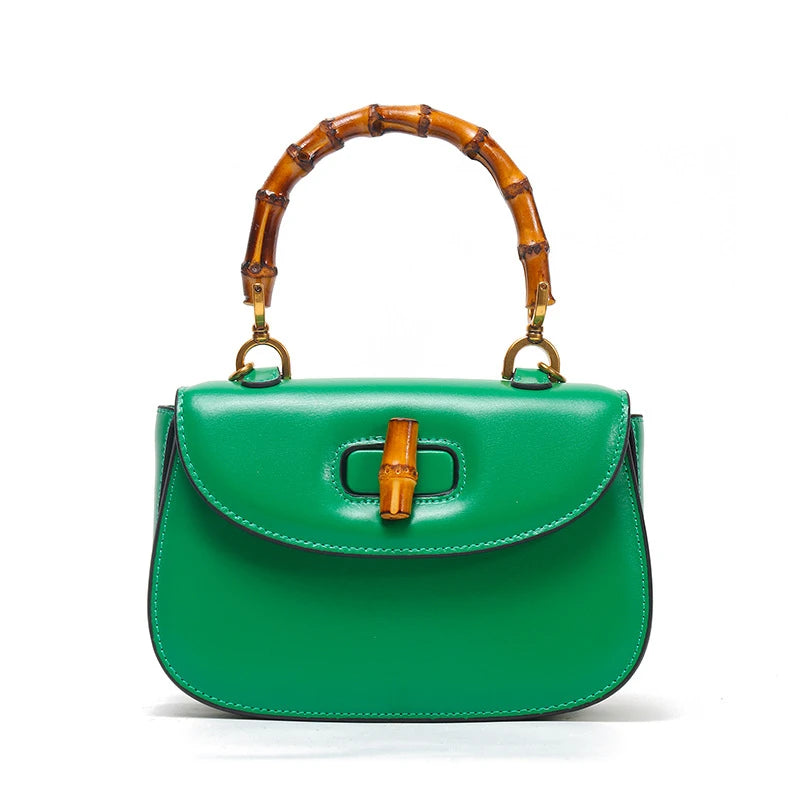 2025 Custom Famous Brands Designer Women Bamboo Handle Handbags Customizable Luxury Real Leather Ladies Hand Bags Crossbody