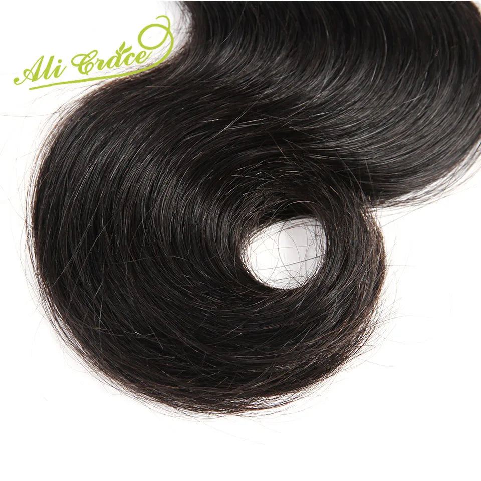 Ali Grace Hair Malaysian Body Wave Human Hair Extensions 3 Bundles Deal 12-28 Inch 100% Remy Human Hair Weave Natural Color