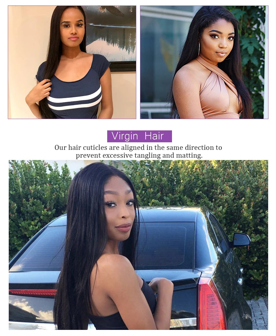 UNice Hair Kysiss Series Malaysian Straight Hair Weave Bundles Human Hair 3  Bundles 8-30 inches Natural Color Virgin Hair