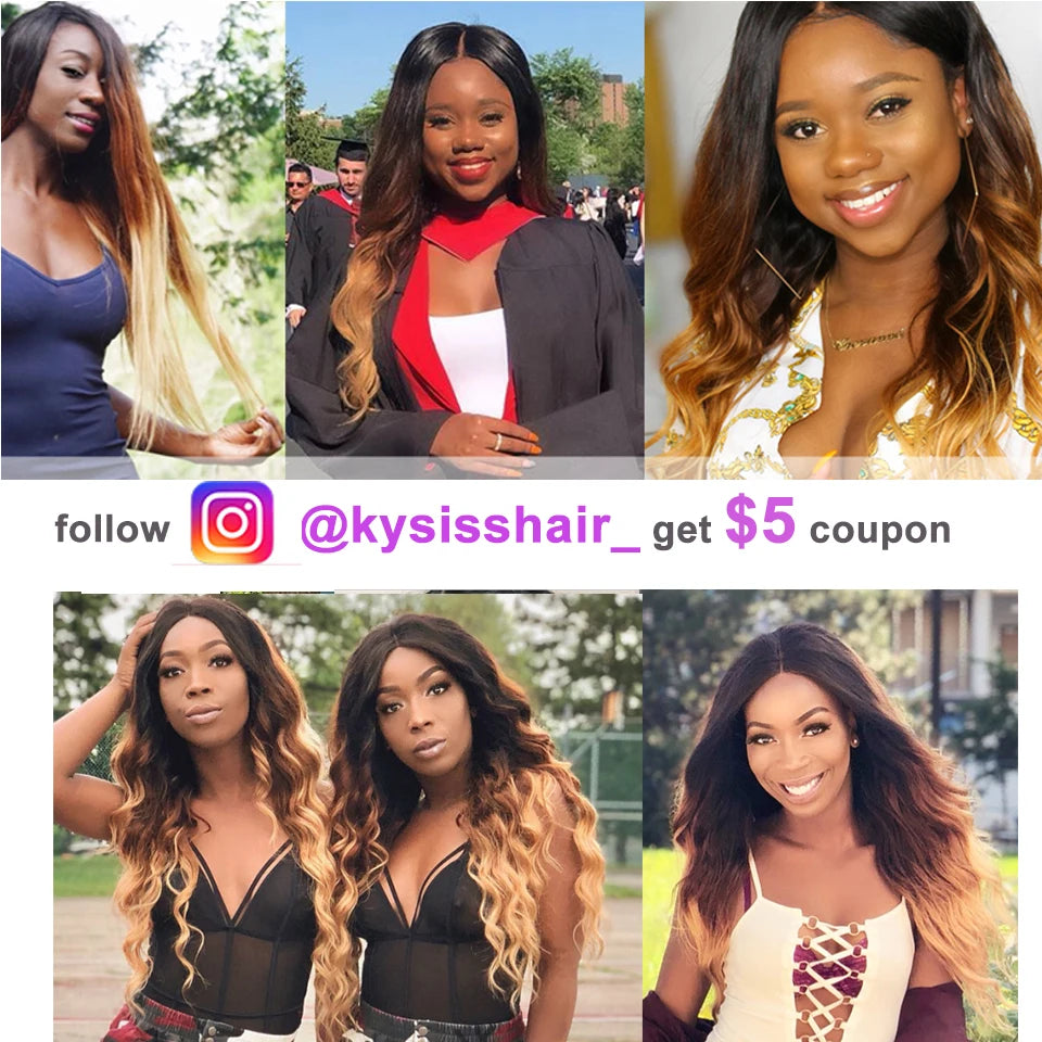 UNice Hair Kysiss Series Ombre Hair 3 Bundles Body Wave  Brazilian Hair Weave Bundles 3 Tone Blonde T1B/4/27 Virgin Human Hair