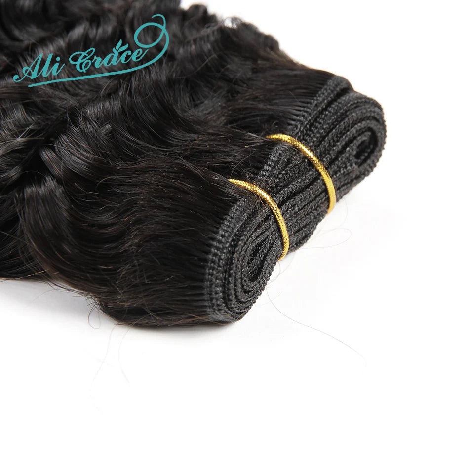 Brazilian Deep Wave Hair Bundles 100% Remy Human Hair Extensions 1 3 4 Bundle Deals ALI GRACE Deep Wave Human Hair Bundles