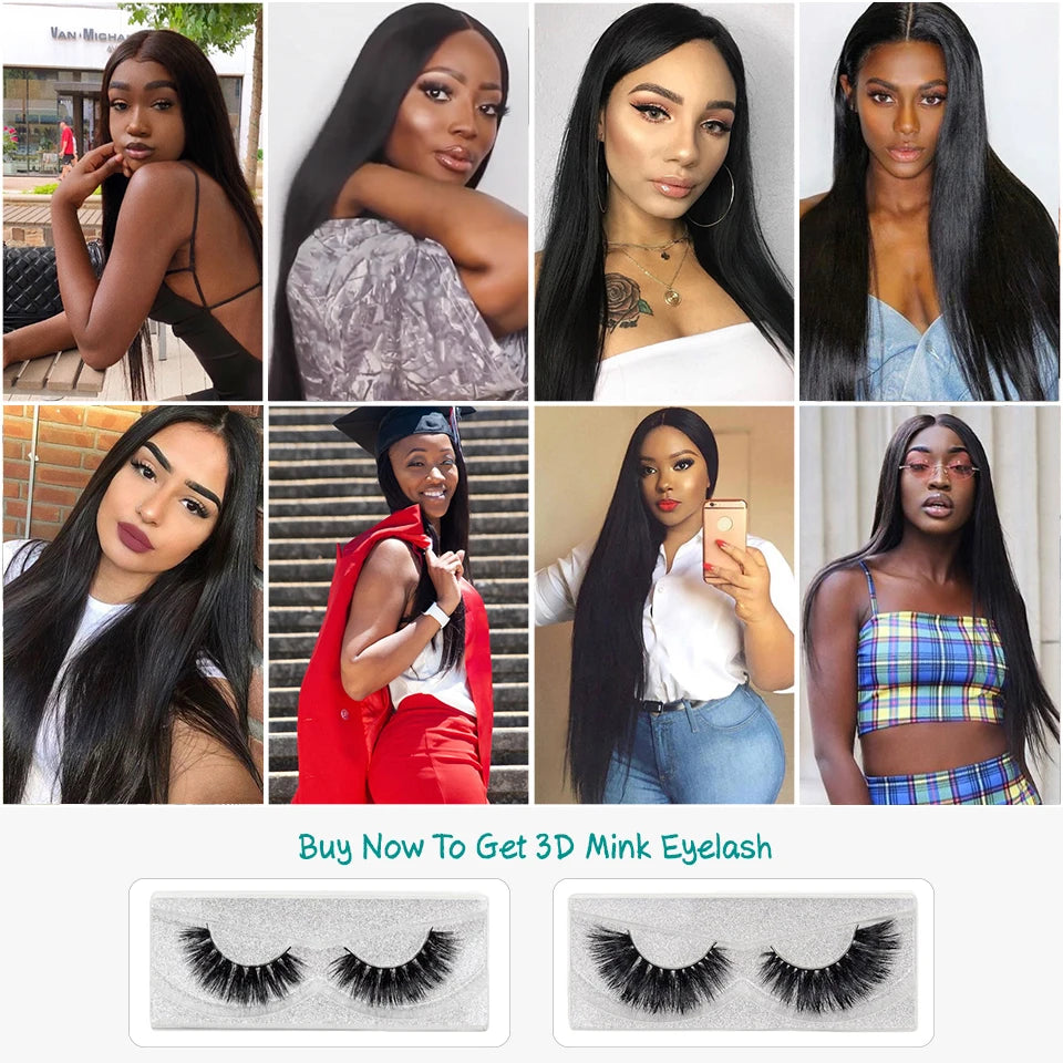 Ali Grace Straight 13x4 Transparent Lace Frontal Brazilian Human Remy Hair Frontal Pre Plucked with Baby Hair Bleached Knots