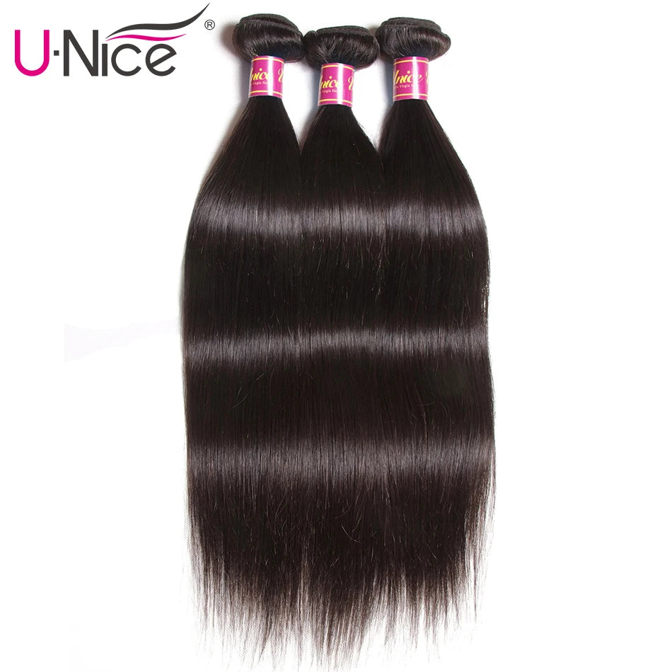 UNICE HAIR 30 Inch Brazilian Bone Straight Hair Bundles 100% Human Hair Weave Bundles Straight Virgin Human Hair 1/3/4 Bundles