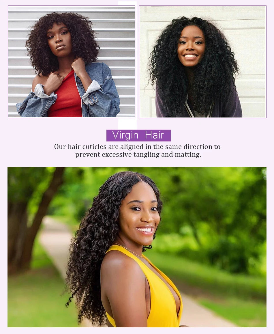 UNice Hair Kysiss Series 12A Brazilian Curly Hair 3/4 Bundles With Closure 100% Human Virgin Hair Bundles With Closure