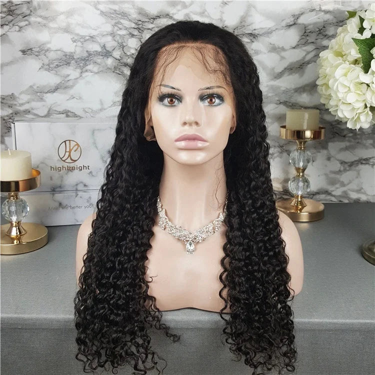 Wholesale Raw Kinky Curly Hair Virgin Cuticle Aligned Human Hair Lace Front Wig for Black Women Transparent HD Lace Frontal Wig